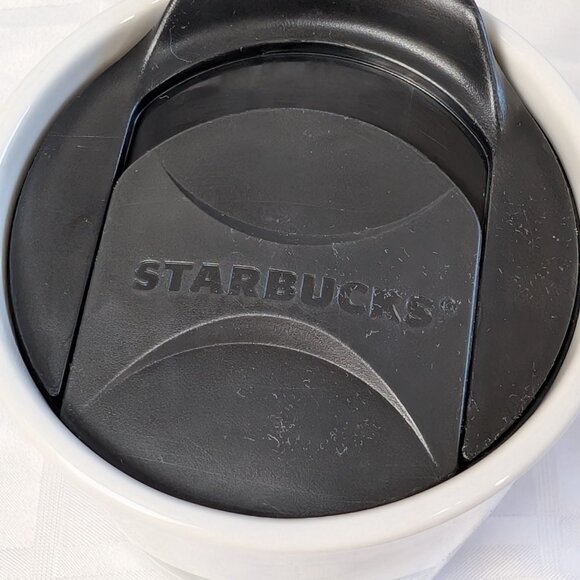 2011 STARBUCKS COFFEE COMPANY LIDDED CERAMIC TRAVEL MUG 355ML OR 12 FL OZ TEA - Picture 4 of 16